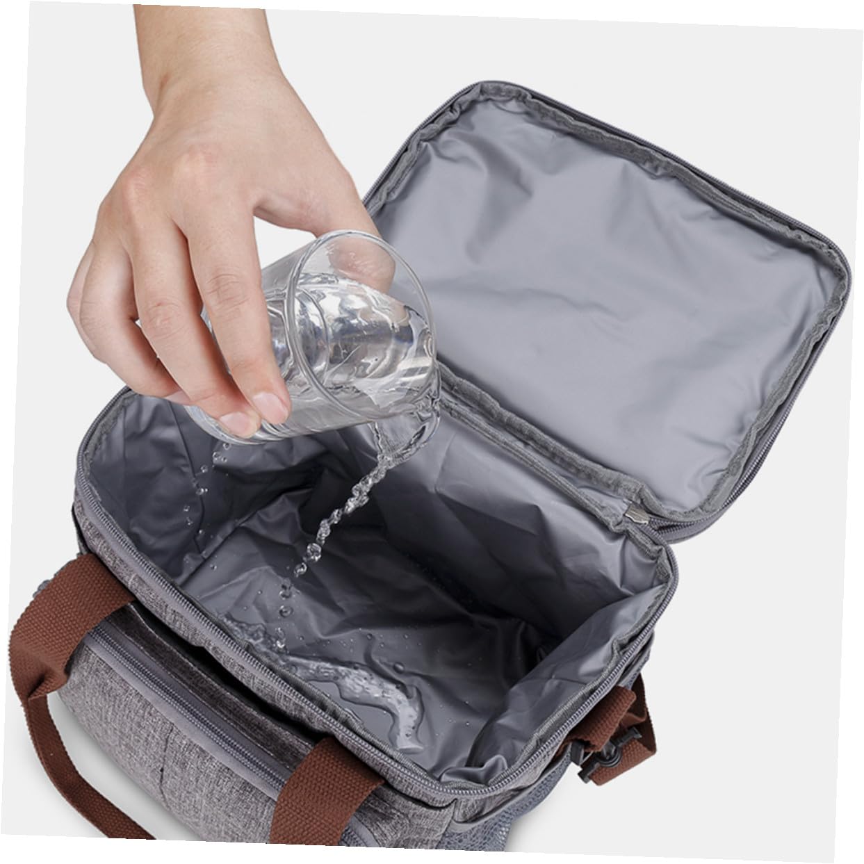 Artibetter Wasserdichte Lunchtasche aus Tragbar und Leicht mit Netztaschen an Beiden Seiten für Servietten oder Kleinigkeiten Große Isolierte Brotdose für Snacks Obst und Utensilien