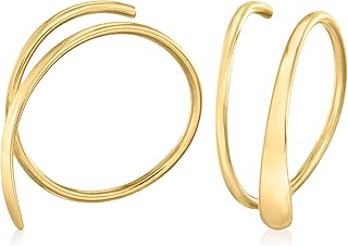 RS Pure by Ross-Simons 14kt Yellow Gold Endless Teardrop Wire Threader Earrings