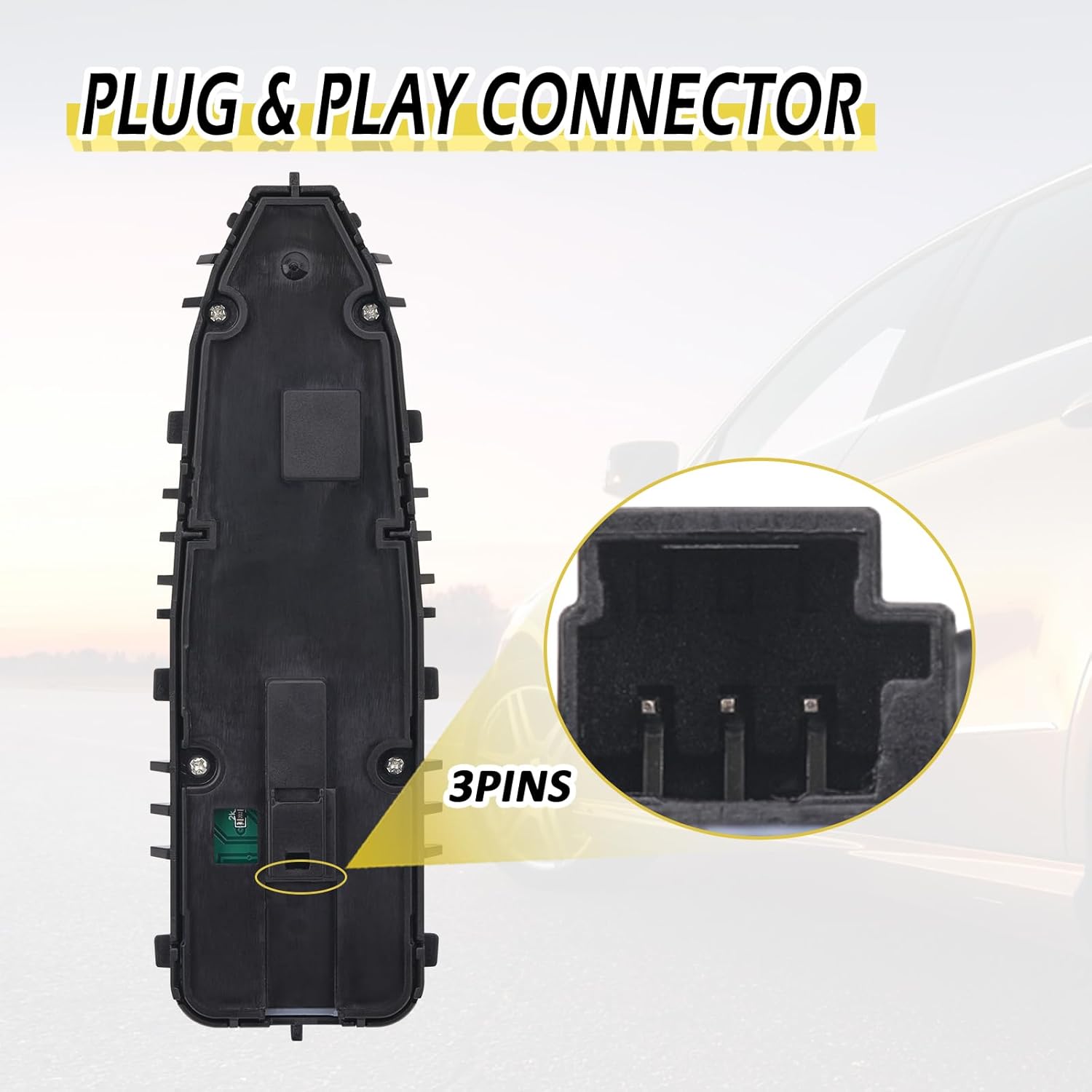 Vurkcy Master Power Window Switch Driver Side Compatible with 2015-2018 Mercedes-Benz C300, C350e, C43 AMG, C63 AMG, C63 AMG S, GLC300, GLC43 AMG, Replace A2059056811, 2059056811, Black-Color