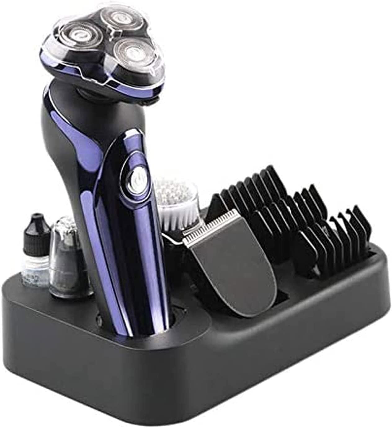 YQYBF Afeitadora eléctrica for hombres, maquinillas de afeitar rotativas recargables 4D, recortadora de barba, afeitadoras faciales, impermeables, húmedas y secas, inalámbricas con recortadora emergen