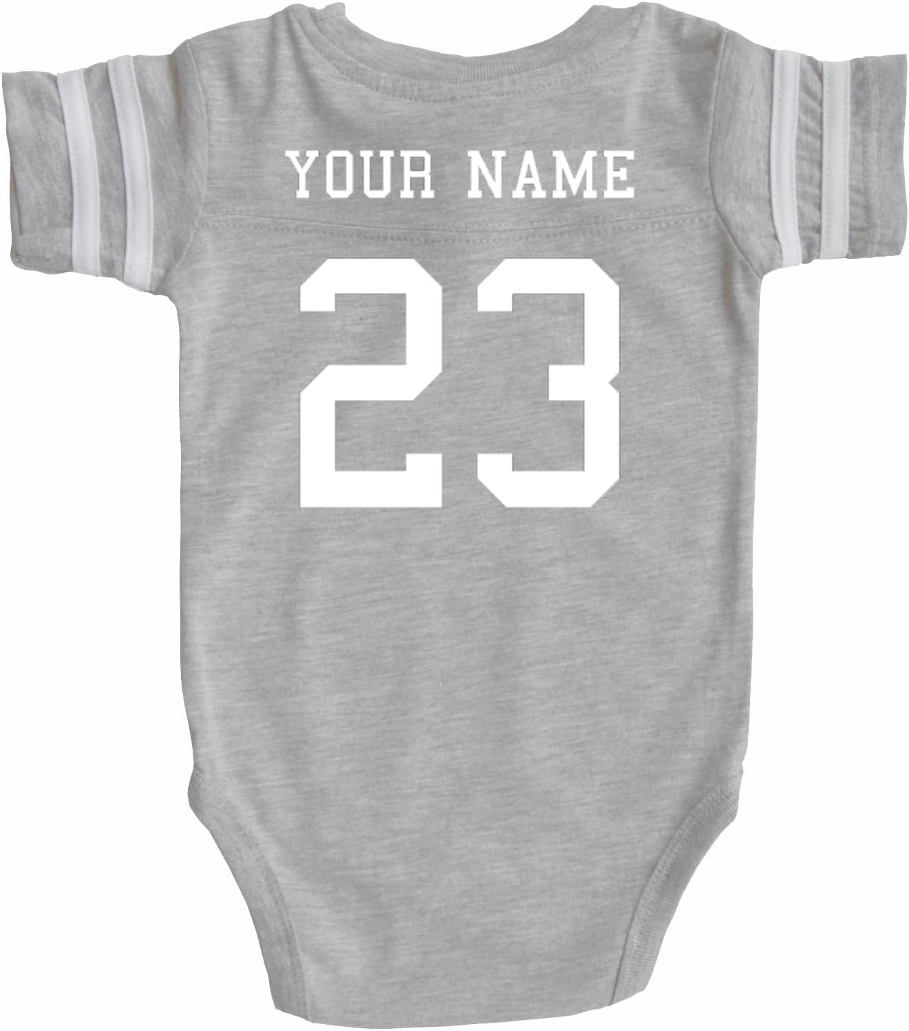 Rocket Bug Custom Cotton Football Sport Jersey Baby Bodysuit Personalized with Name and Number - Back Only