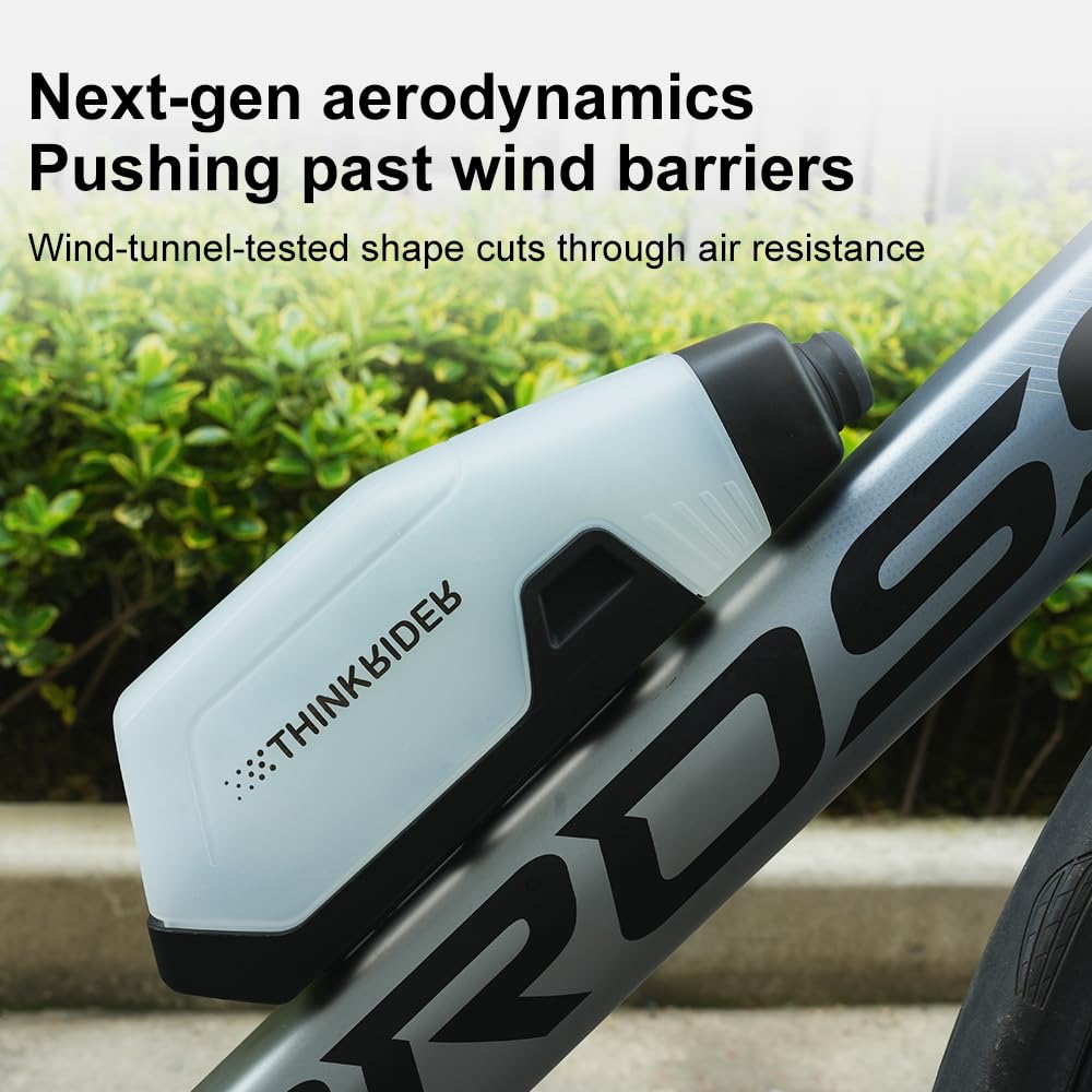 ThinkRider Lekki aerodynamiczny pojemnik na bidon 650ml, kompatybilny z rowerem górskim i szosowym (szary)