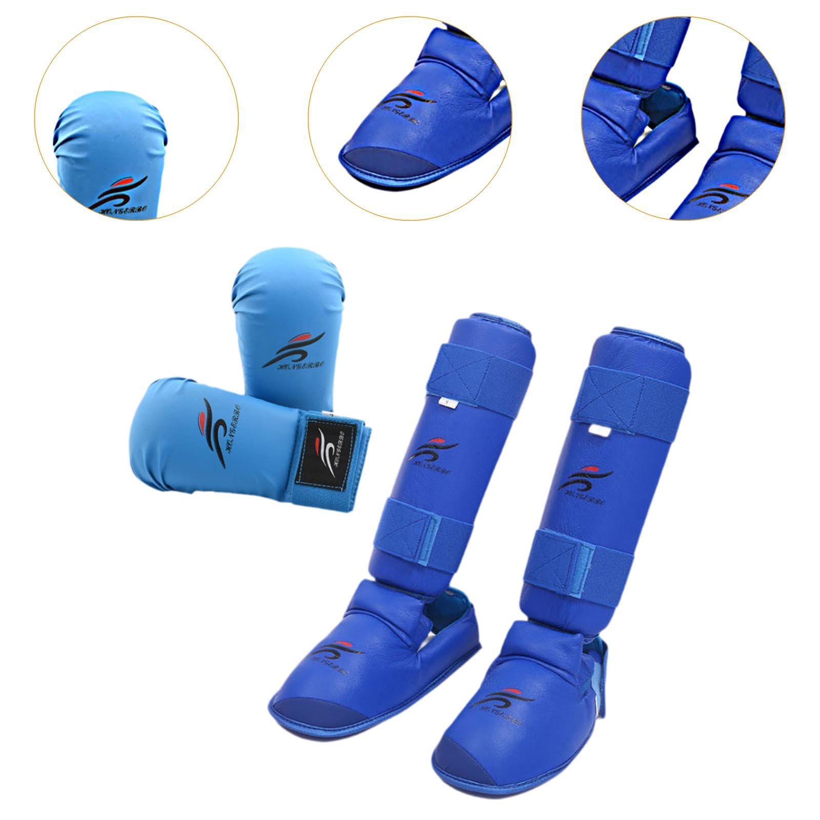 Karate Sparring Gear Set Guanti Parastinchi Forniture Allenamento Guanti da Pugno Protettivi Scarpe da Karate per MMA Taekwondo Palestra Casa