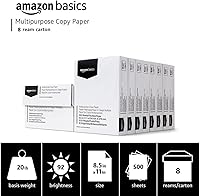 Vista 2 de Yaxa Basics - Papel para impresora y copiadora multifunción, 20 lb, 8.5 x 11 pulgadas, 8 resmas (4,000 hojas), 92 brillo, blanco