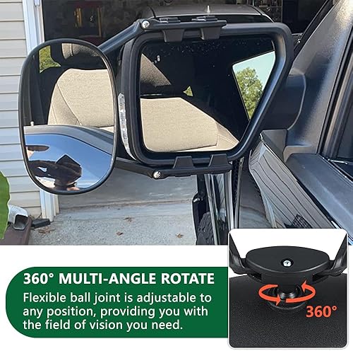 Miniatura 4 de Espejos de remolque, extensiones de espejo para remolque, rotación de 360 grados, con clip, doble visión, espejos de remolque para vehículos,
