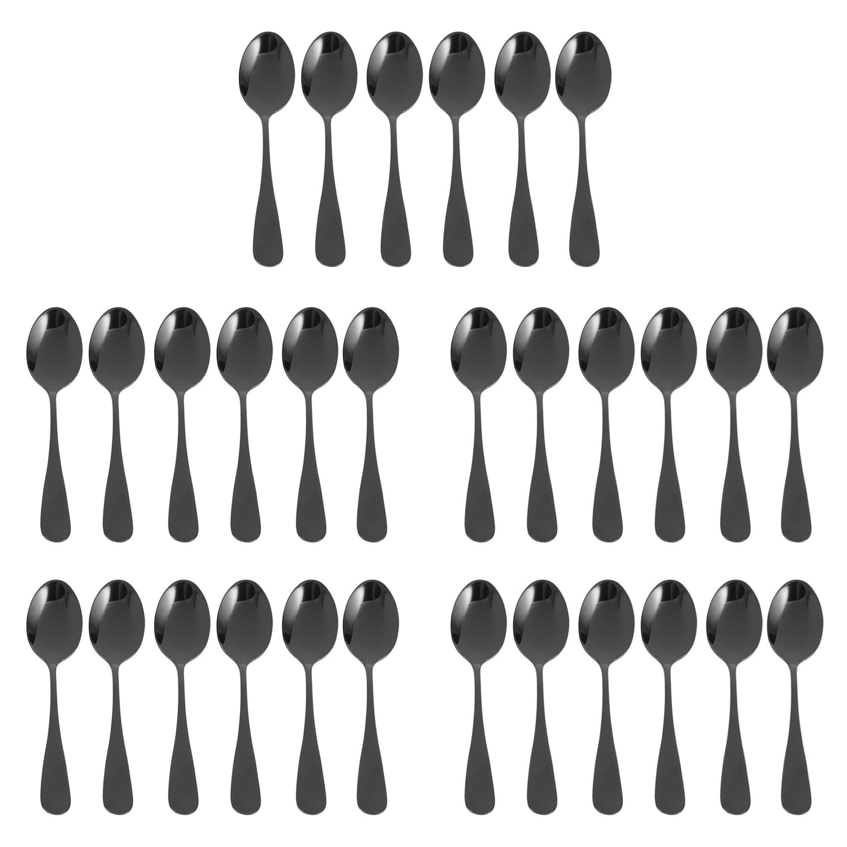 Cuilleres A Cafe Noires Cuilleres A Cafe, Cuilleres A Gateau en Acier Inoxydable Mini, Cuillere A Creme Glacee, Petites Cuilleres pour Le Dessert, Lot de 30 (Cuilleres A Cafe Noir)