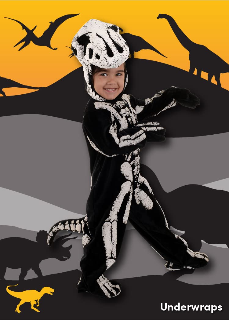 UNDERWRAPS boys Toddler's T-rex Skeleton - Fossil Costume, Black/White, Large 2-4T US