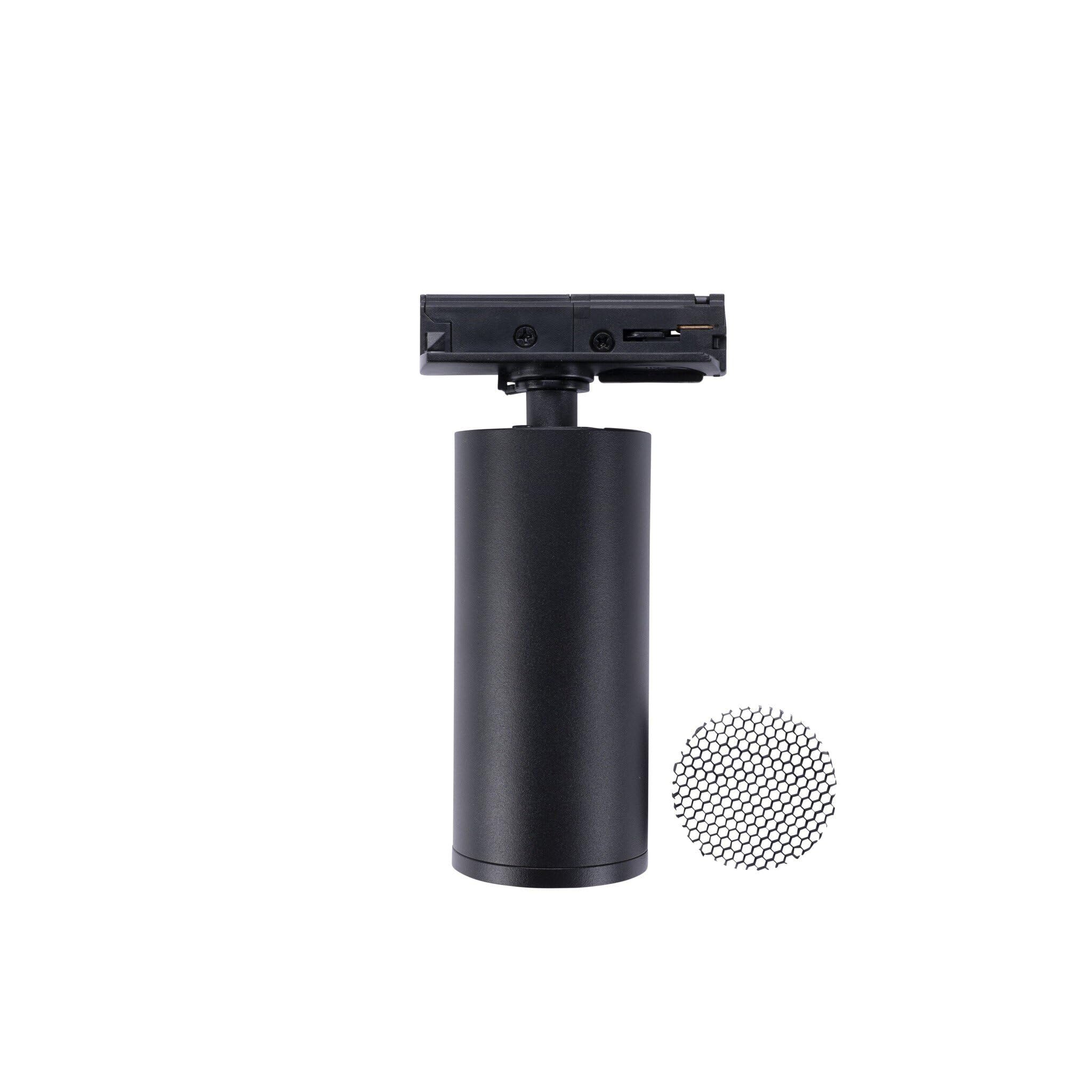 Ledvion - Foco de Carril, Carril Monofasico, Solo foco de riel monofásico, Negro, 1x Foco de techo Orientable GU10, Lampara techo, plafon led techo cocina, luces led, focos led interior techo