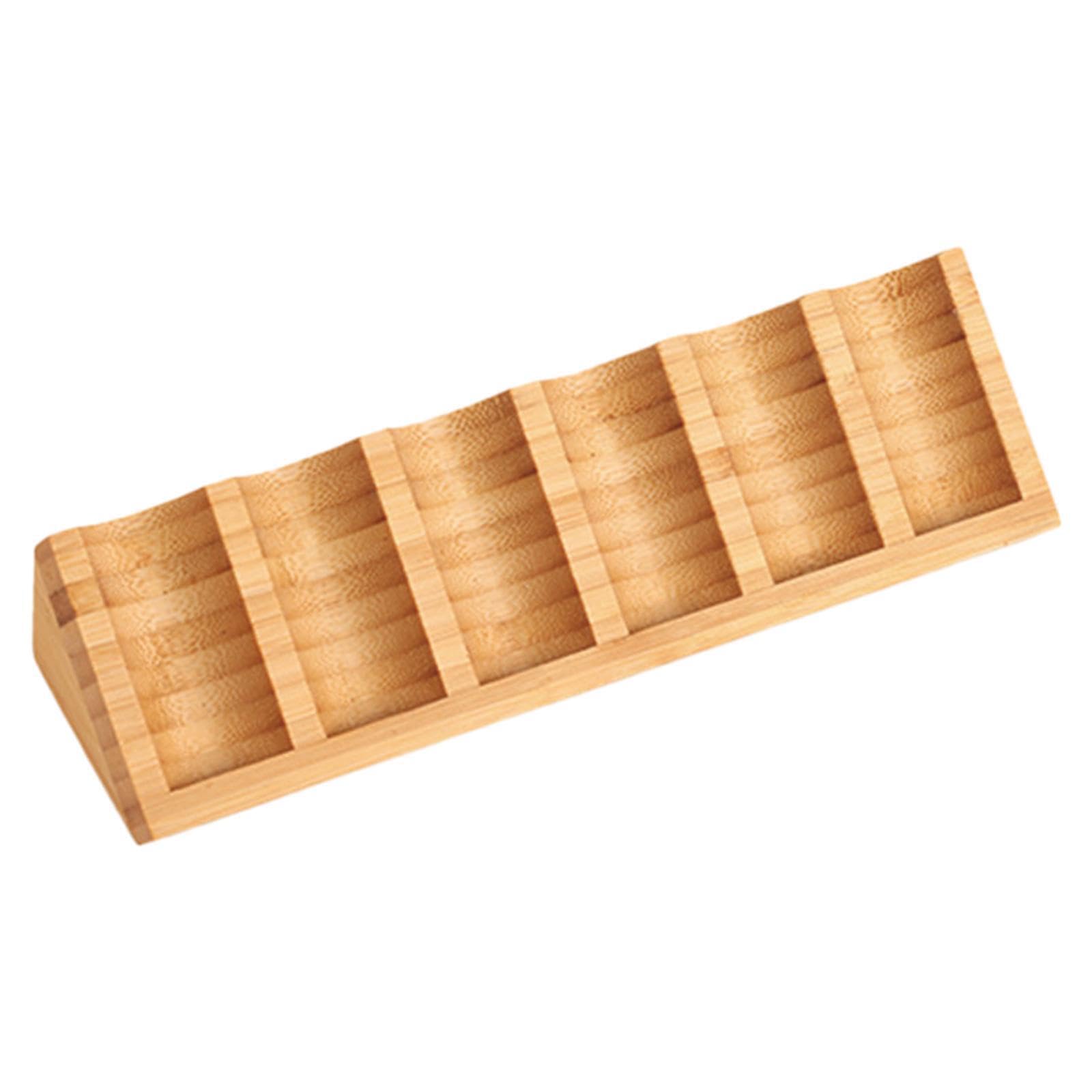 Yixannx Cosmetic Little Perfume Bottle Holder Stand Bamboo Essential Oil Stand Fashionable Holder With Slots Bathroom Nail Polish Lipstick Organizer Tabletop Desktop