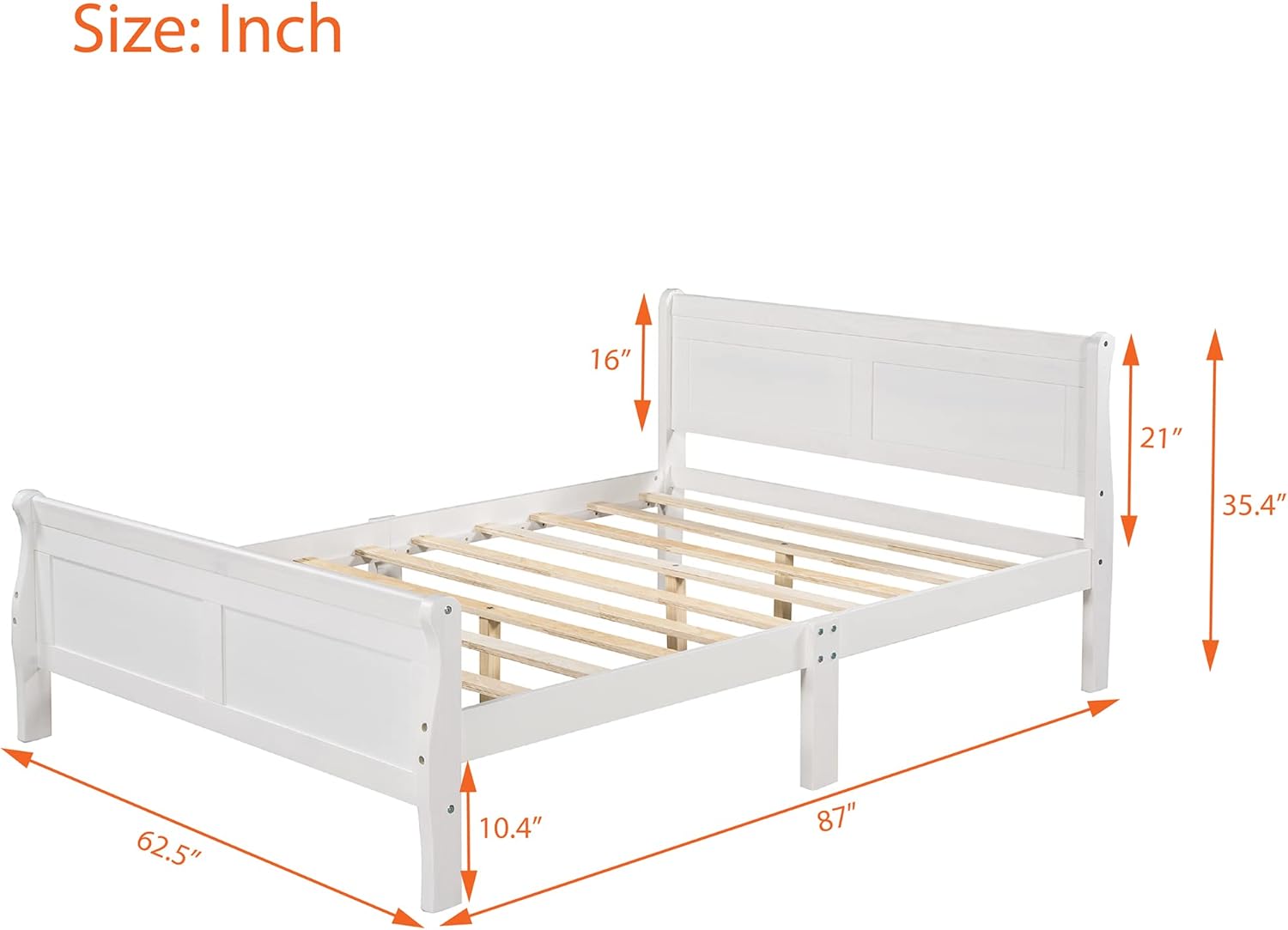 Diagram showing the dimensions of the Queen Size Bed Frame