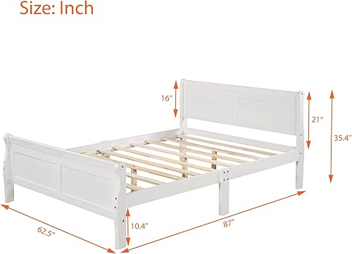 Miniatura 20 de Merax Base de cama de madera tamaño individual, base de colchón con cabecero, estribo, soporte de listones de madera, color espresso
