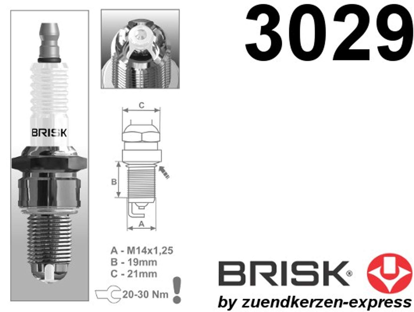 BRISK Premium Racing LOR15LGS 3029 Bujías de Encendido, 4 piezas