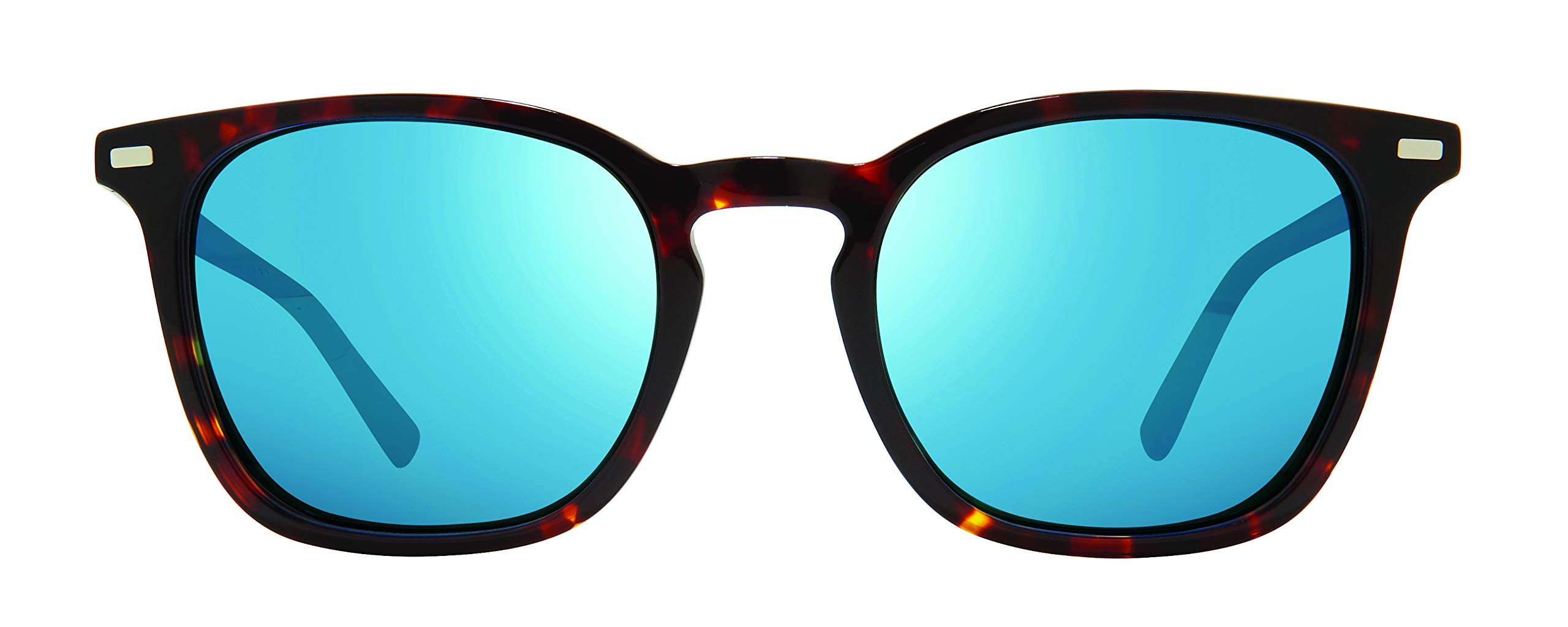 Revo Sunglasses Watson: Polarized Crystal Glass Lens with Rectangle Keyhole Bridge Frame, Tortoise Frame with Revo H2O Blue Lens