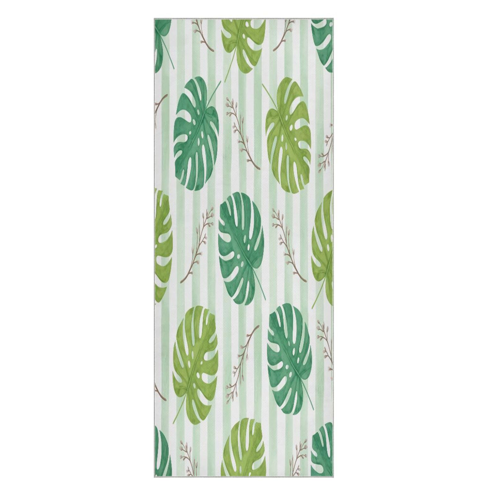 BURSTDDY Leaves Hot Yoga Towel Absorbent Non Slip Yoga Mat Towel