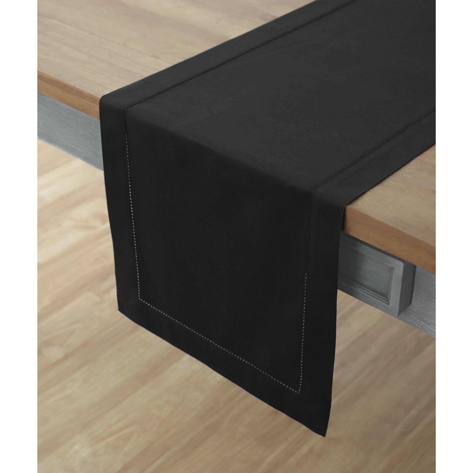 Solino Home Czarny bieżnik na stół o długości 300 cm – bawełniany lniany bieżnik na stół do jadalni, 35 x 300 cm, idealny na ślub, imprezy, wiosnę, Dzień Matki, dekoracje wielkanocne