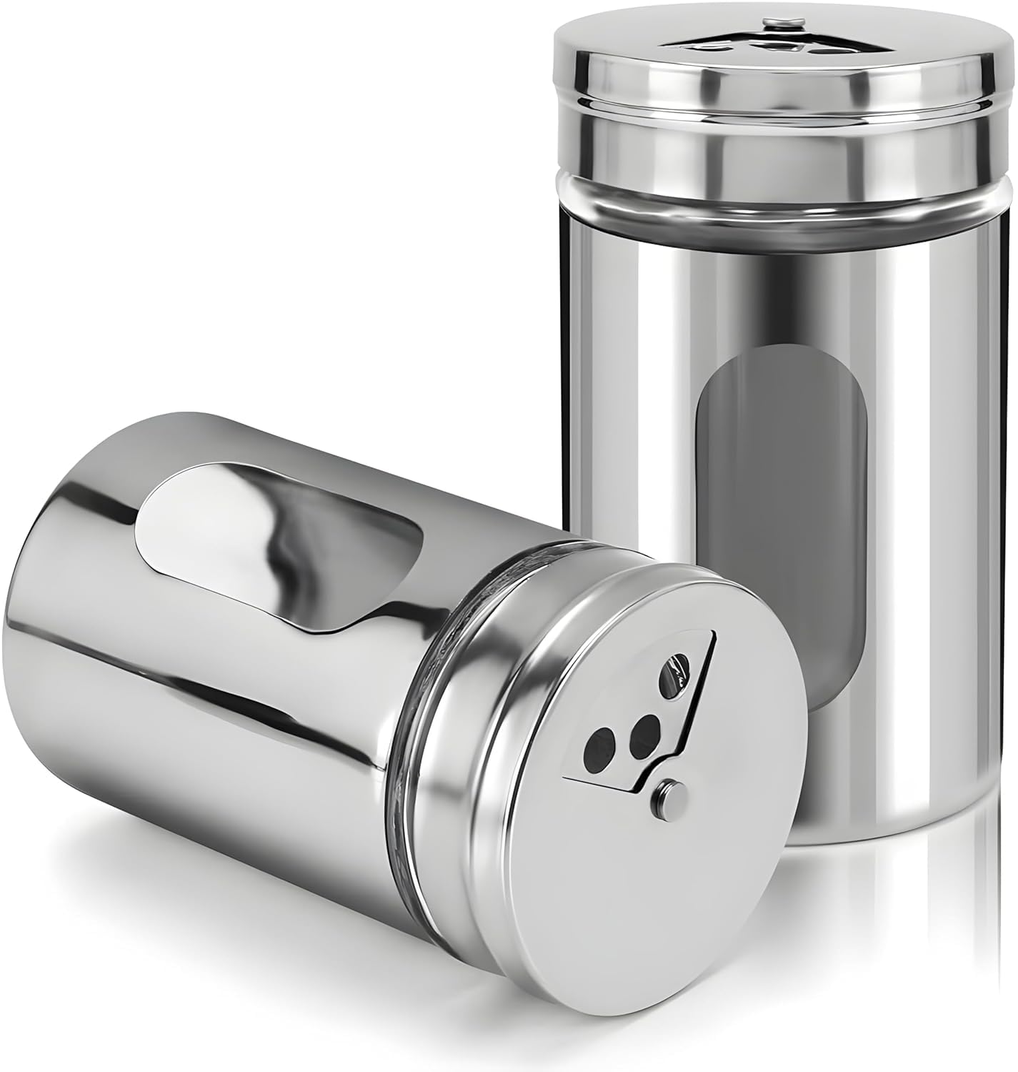 Stainless Steel Salt & Pepper Shakers - Elegant Set -6