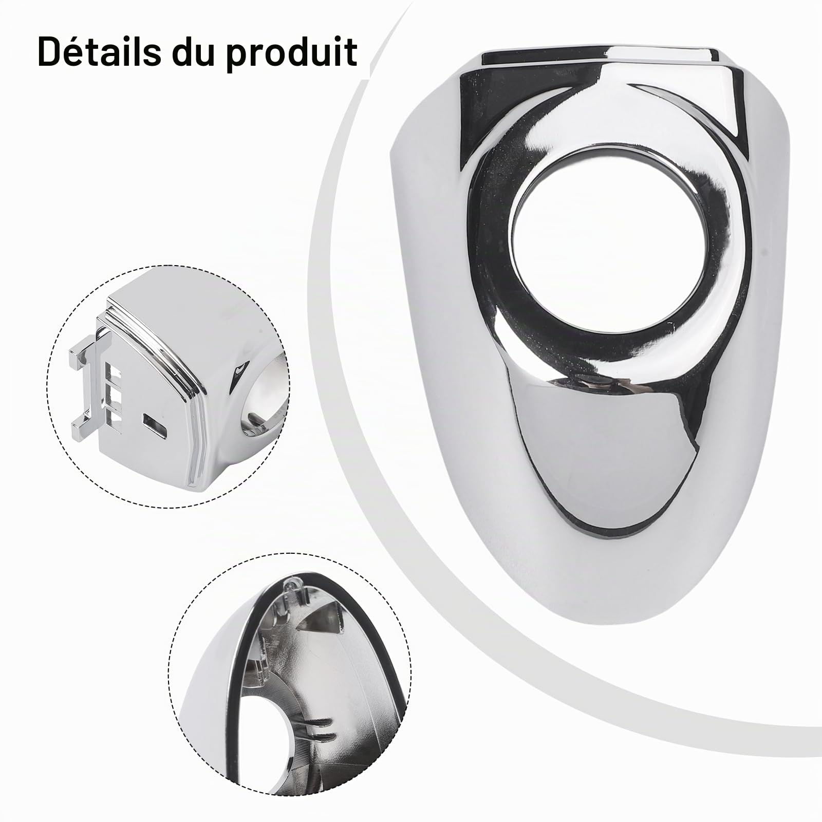 Capuchon de poignée de porte chromé pour Fiat 500X 2016-2021 avant extérieur en ABS Matériel OEM 735607049 Ajustement direct