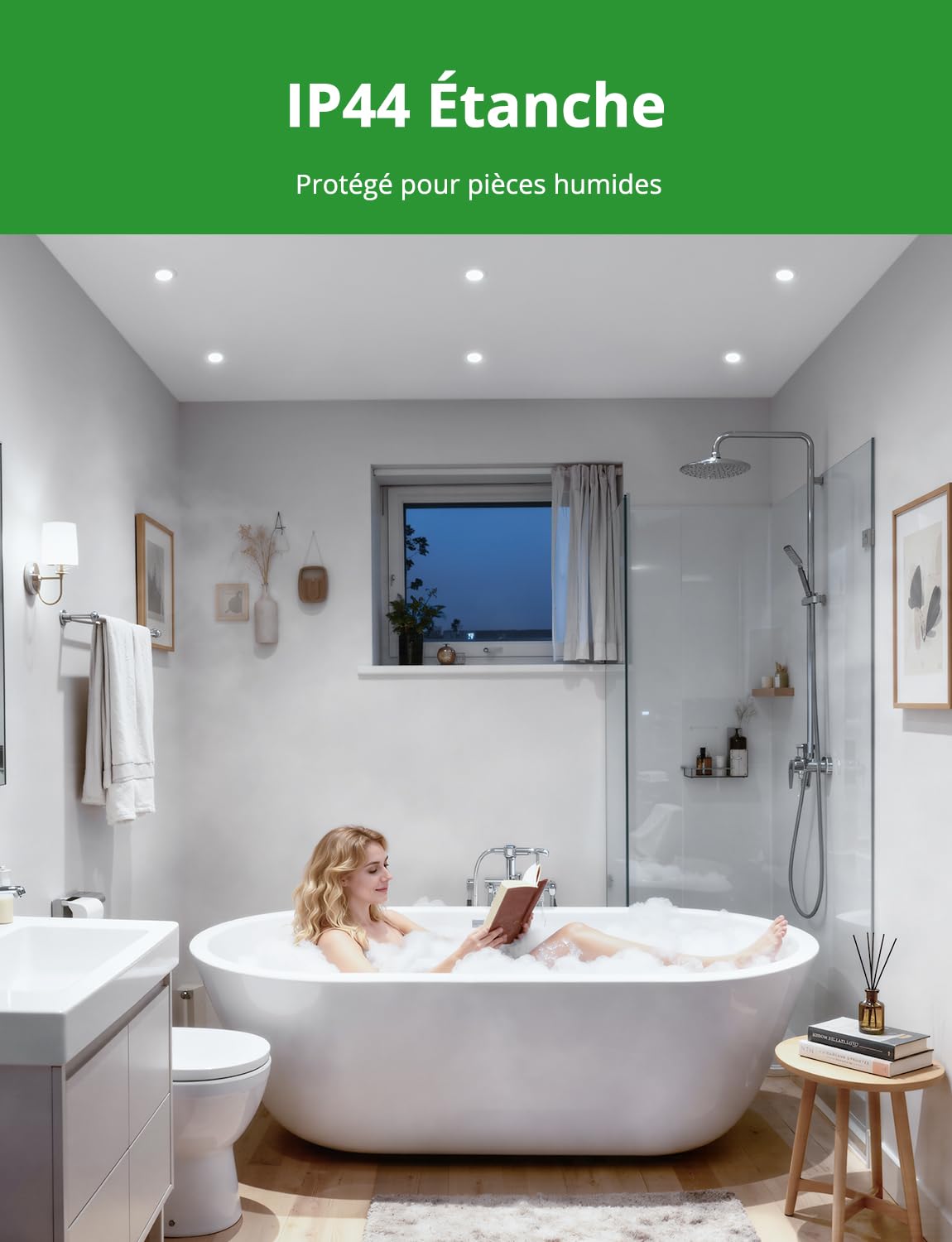 IP44 LED Inbouwspot Sydney - Dimbaar - Chrome - Koel Wit - Vierkant