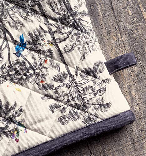Maison D' Hermine Oven Mitt & Pot Holder 100% Cotton Easter Heat Resistant Oven Gloves (7.5"X13") & Hot Pads (8"X8") Combo For Gifts, Cooking, Wedding, Amazonia - Thanksgiving/Christmas #TOP3