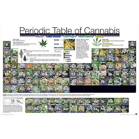 Culturenik Periodic Table of Cannabis (Weed Marijuana Table) Novelty Drug Smoking Humor Poster Print (Unframed 24 x 36 Poster) Cover