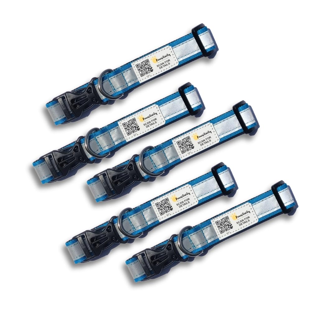 Pawsitivity - Save Our Street Animals Nylon Indias Smart Reflective Collars For Stray Dogs, Qr Scan, Adjustable, Durable - Pack Of 5 | Color: Blue, 63.5 X 2.54 Cm (B08W3BMD18) Amazon Price History, Amazon Price Tracker