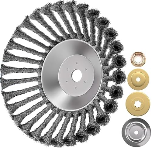 Unkrautbürste für Freischneider, Wildkrautbürste für Motorsense, Drahtbürste Freischneider, Rundbürste Fugenbürste für Freischneider, mit 25,4mm Bohrung, Unkrautbürste Rasentrimmer Zubehör Unkrautbürste für Freischneider, Wildkrautbürste für Motorsense, Drahtbürste Freischneider, Rundbürste Fugenbürste für Freischneider, mit 25,4mm Bohrung, Unkrautbürste Rasentrimmer Zubehör