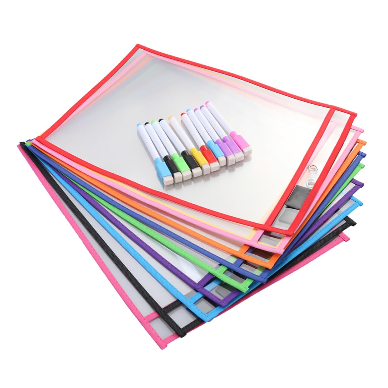 jojofuny Tasca Cancellabile Secco Riutilizzabile Borsa Portaoggetti in Pvc Trasparente Materiale Didattico Per Ragazzo Ragazza Ragazza Accessori Scolastici Pastelli e Moduli Di Studio