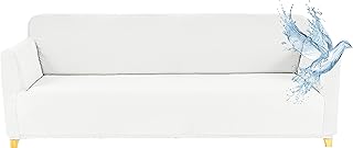 Housses de canapé imperméables, Motif Jacquard, Housses Blanc 3 Places hautement Extensibles, protègent Les Meubles des Enfants et des Animaux domestiques