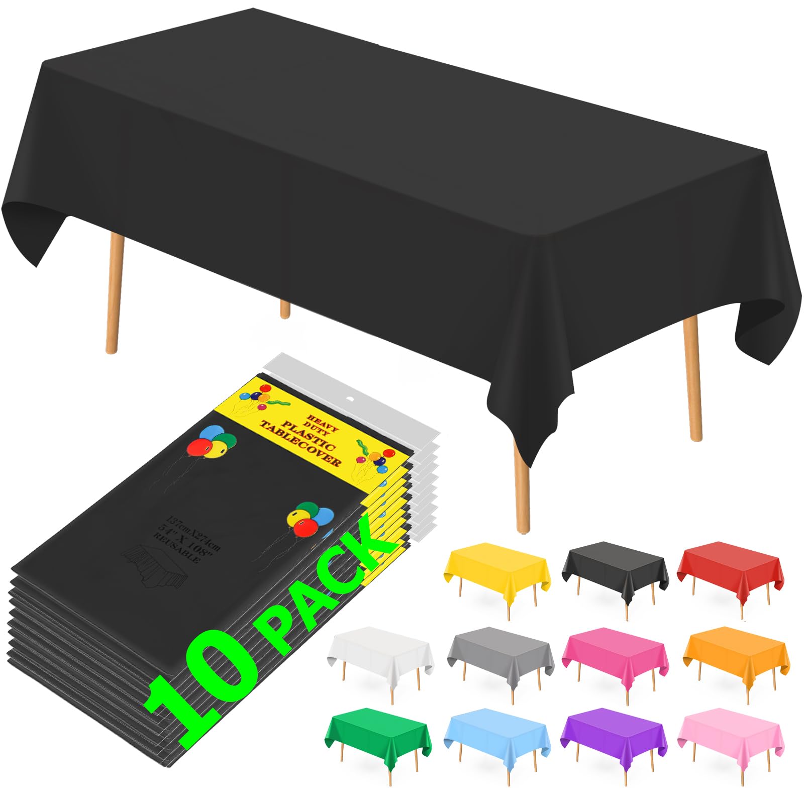 Table Roll Plastic Table Cloth Roll 310 Ft Black Plastic Tablecloth Roll - 54 Inch ...