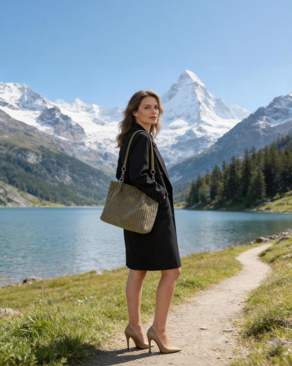 Ulisty Femmes Velours côtelé Cabas Décontracté Sac fourre-Tout Quotidien Sacs portés épaule Sac de Courses Mode Sac à Main