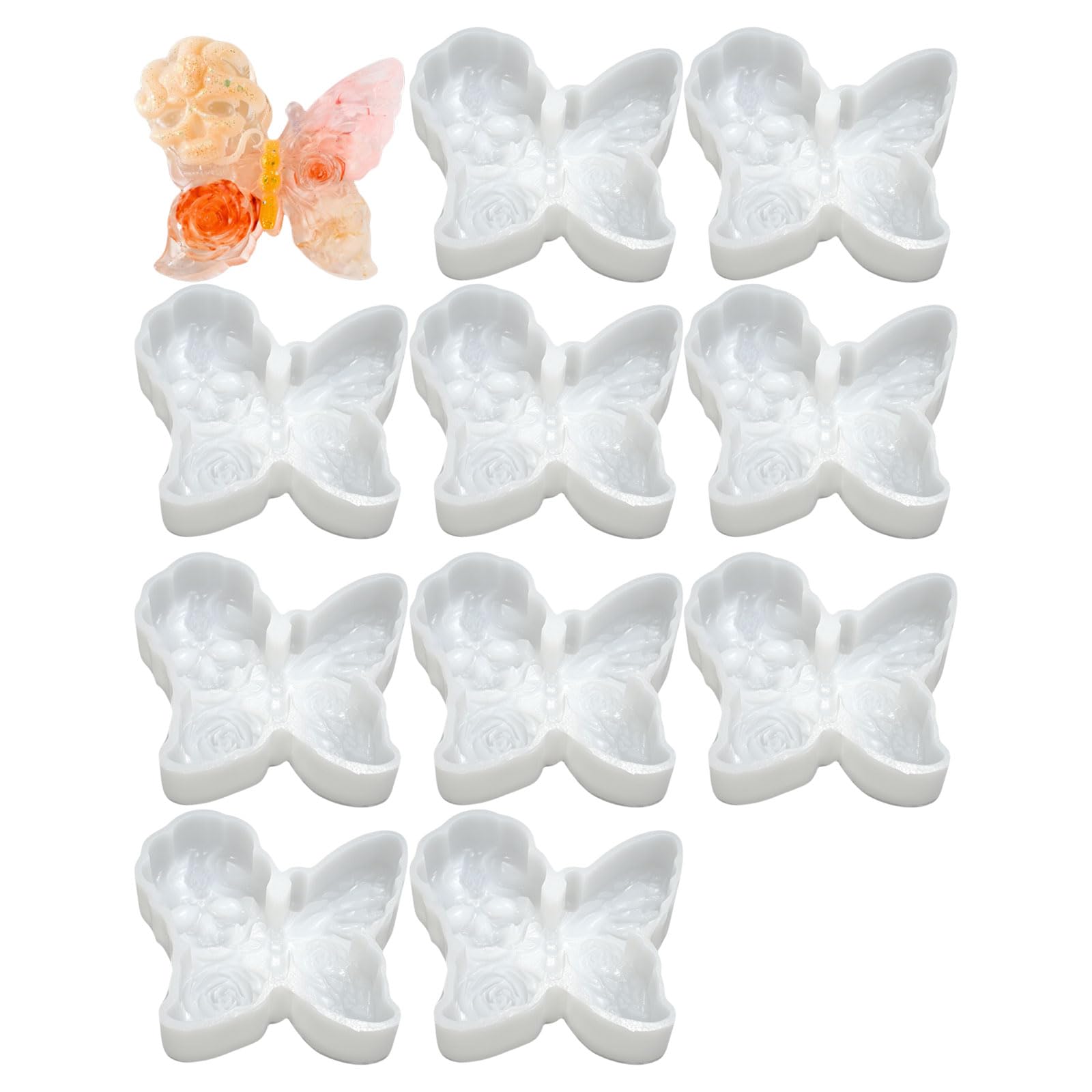 Hsioluted 10Pcs 3D Silicone Handicrafts Room Decors Making Silicone Delicate Hand Castings Molds Hand Castings
