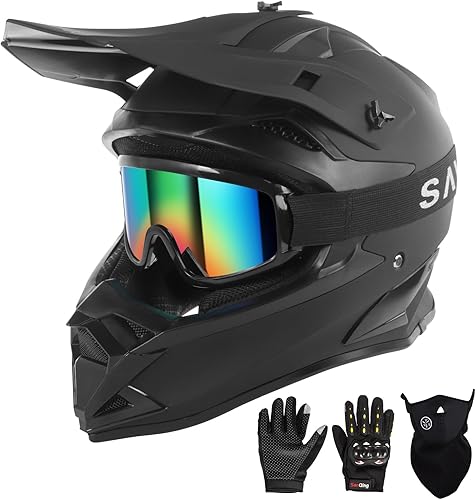 SPARK - Casco de motocross para adultos, casco para bicicleta todoterreno, motocicleta de cara completa, bicicleta de montaña, E-Bike, BMX, MX, ATV,