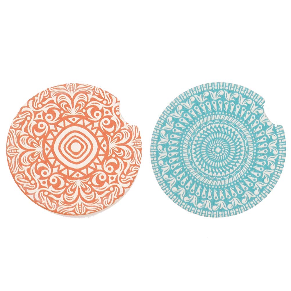 2.56" Absorbent Car Coasters 2 Pack, Auto Coasters for Cup Holders, Ceramic Car Accessories Coasters