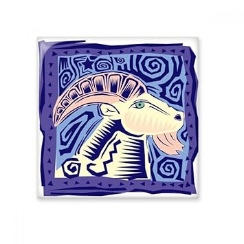 DIYthinker Hand-Painted Constellation Aries Mexicon Culture Engraving Ceramic Bisque Tiles for Decorating Bathroom Decor Kitchen Ceramic Tiles Wall Tiles Large Multi