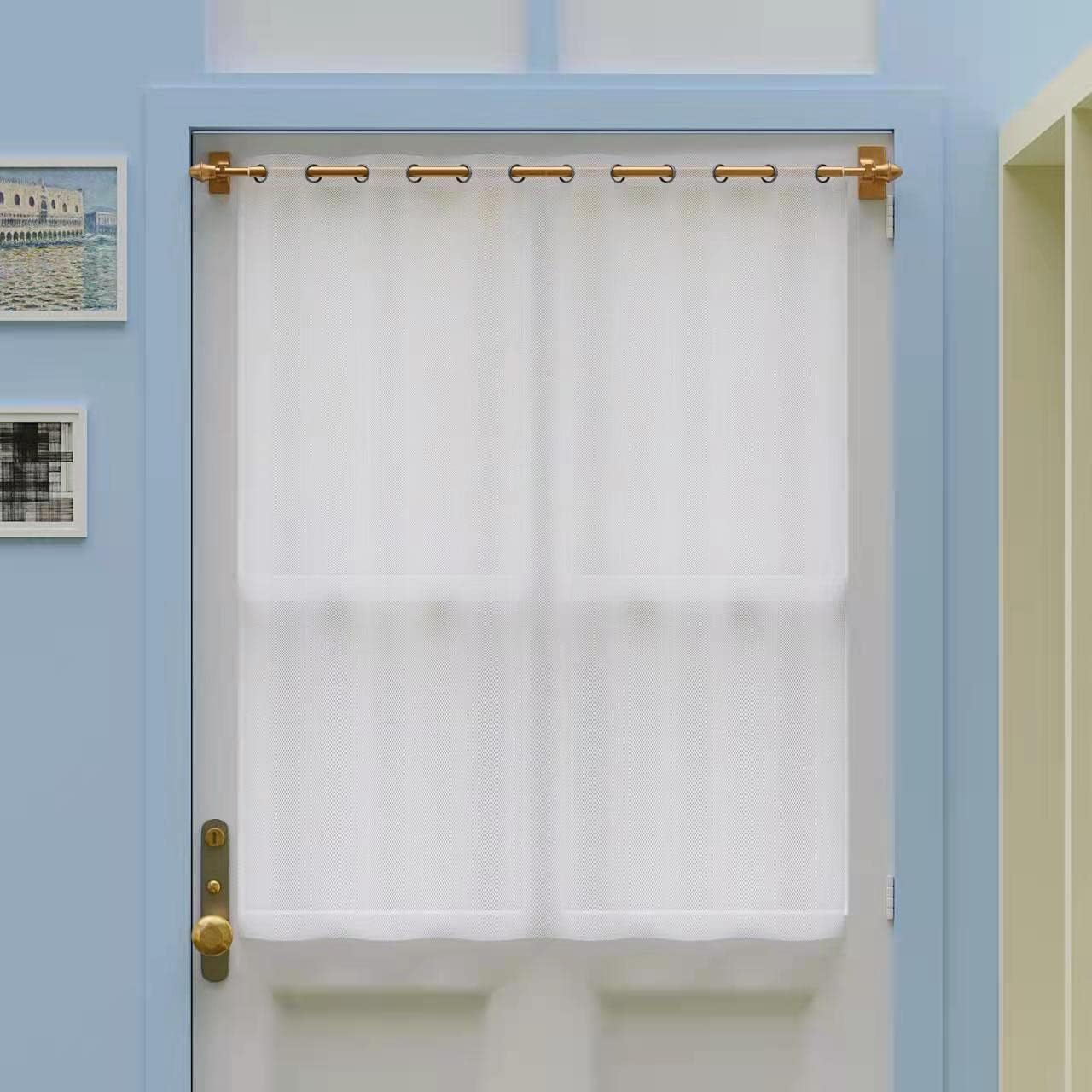 Magnetische Gardinenstange für Metalltüren und Fenster, 40,6 bis 71,1 cm, vielseitig verwendbar, verstellbare Geräte für Eisen und Stahl, 1,27 cm Durchmesser, werkzeugfrei, goldfarben, 4 Stück