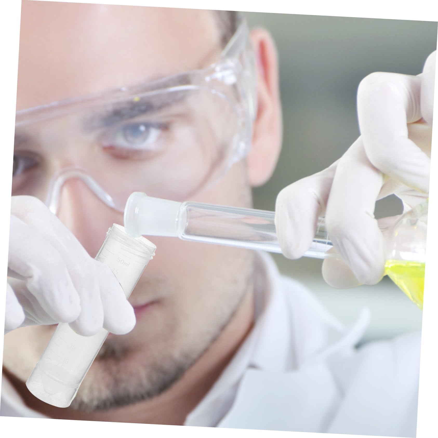 Provette Centrifughe da Laboratorio 50ml Pp con Tappi a Vite | Fondo Piatto, Confezione da 50 Pezzi, Chiusura a Tenuta, Struttura Robusta