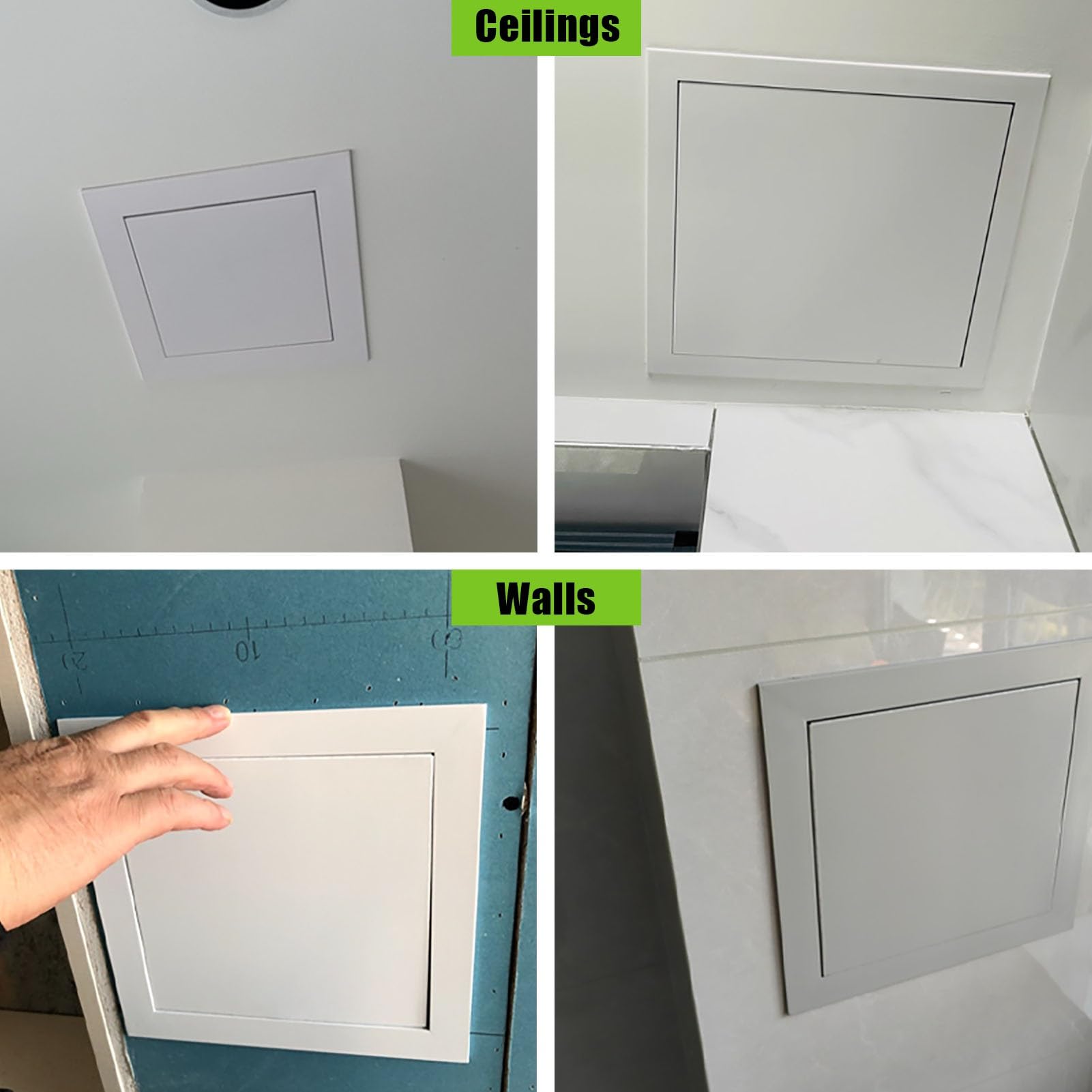 Genérico Panel de Acceso de aleación de Aluminio con Sistema de Apertura por presión, Puerta de Acceso al ático para Paredes y techos, Tapa para Orificios de plomería en la Pared para Insta