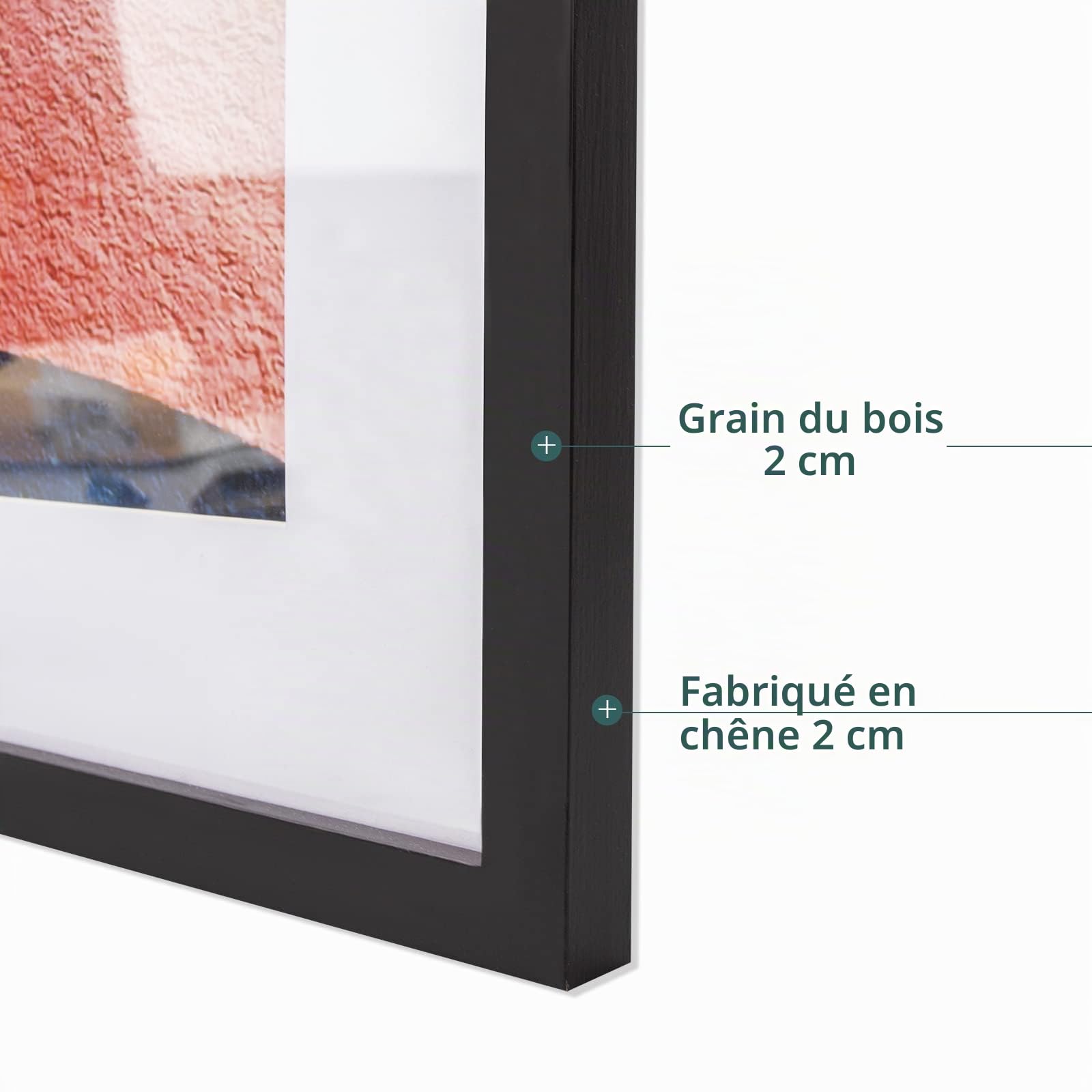 Cadre photo format A1 (59,4 x 84 cm) - Cadre en bois - Avec verre acrylique plexi - Pour images, posters, photos - Noir - 59,4 x 84,1 cm (A1))