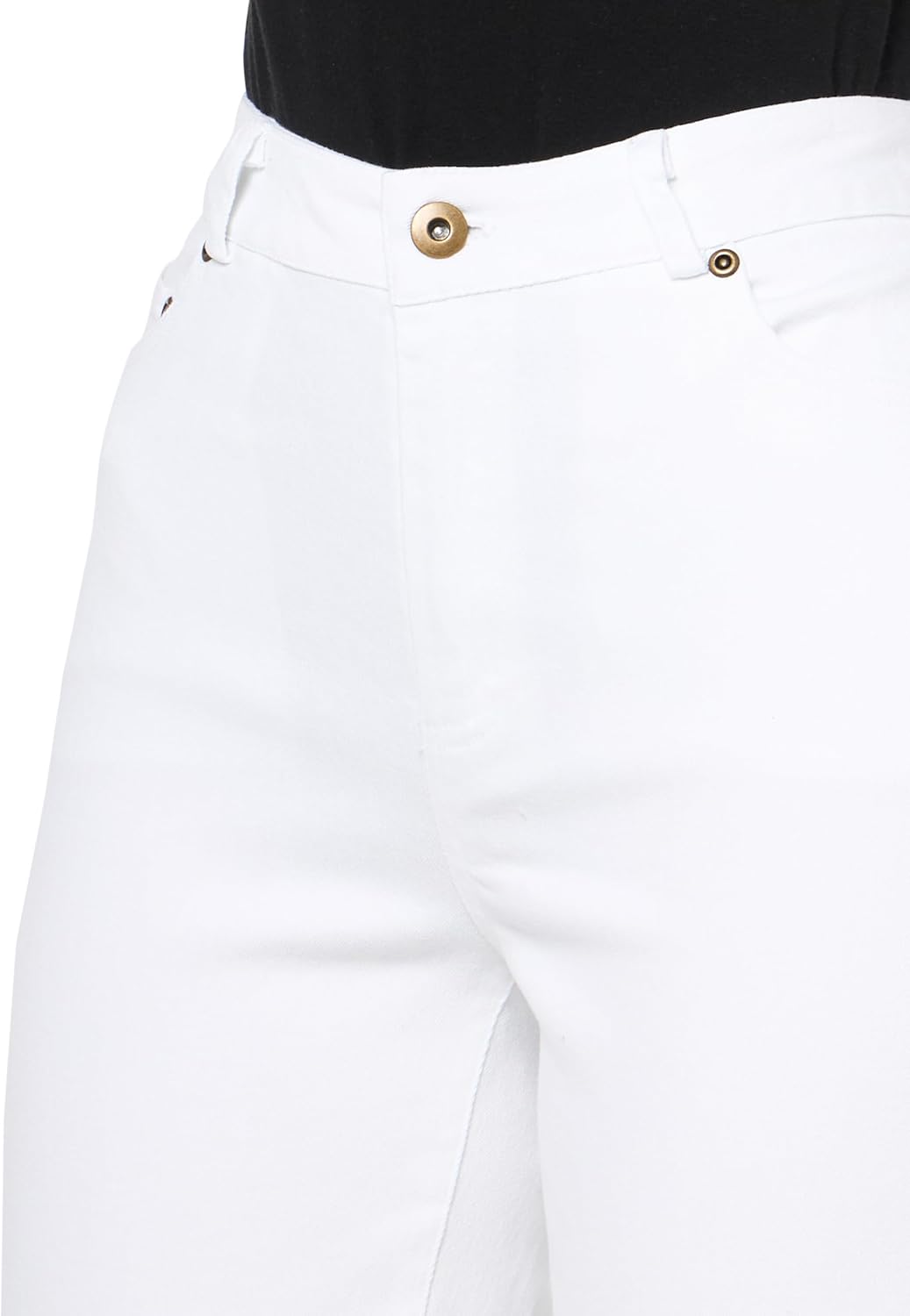 SLIM-SATION ジーンズZip Front 5-pocket Fringe Hem Crop Jean With Embro