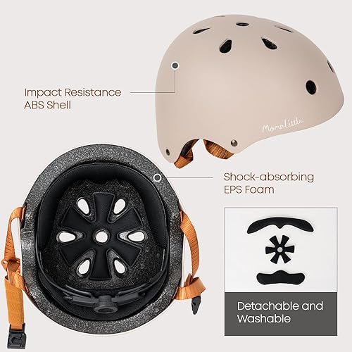 Miniatura 5 de MomnLittle - Casco para niños con hebilla magnética rápida sin pellizcos, certificado por la CPSC, casco de bicicleta para niños y niñas pequeños