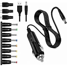 12V Car Charger with 5V DC Cable, 11 Connectors for GPS, DVD, Speaker