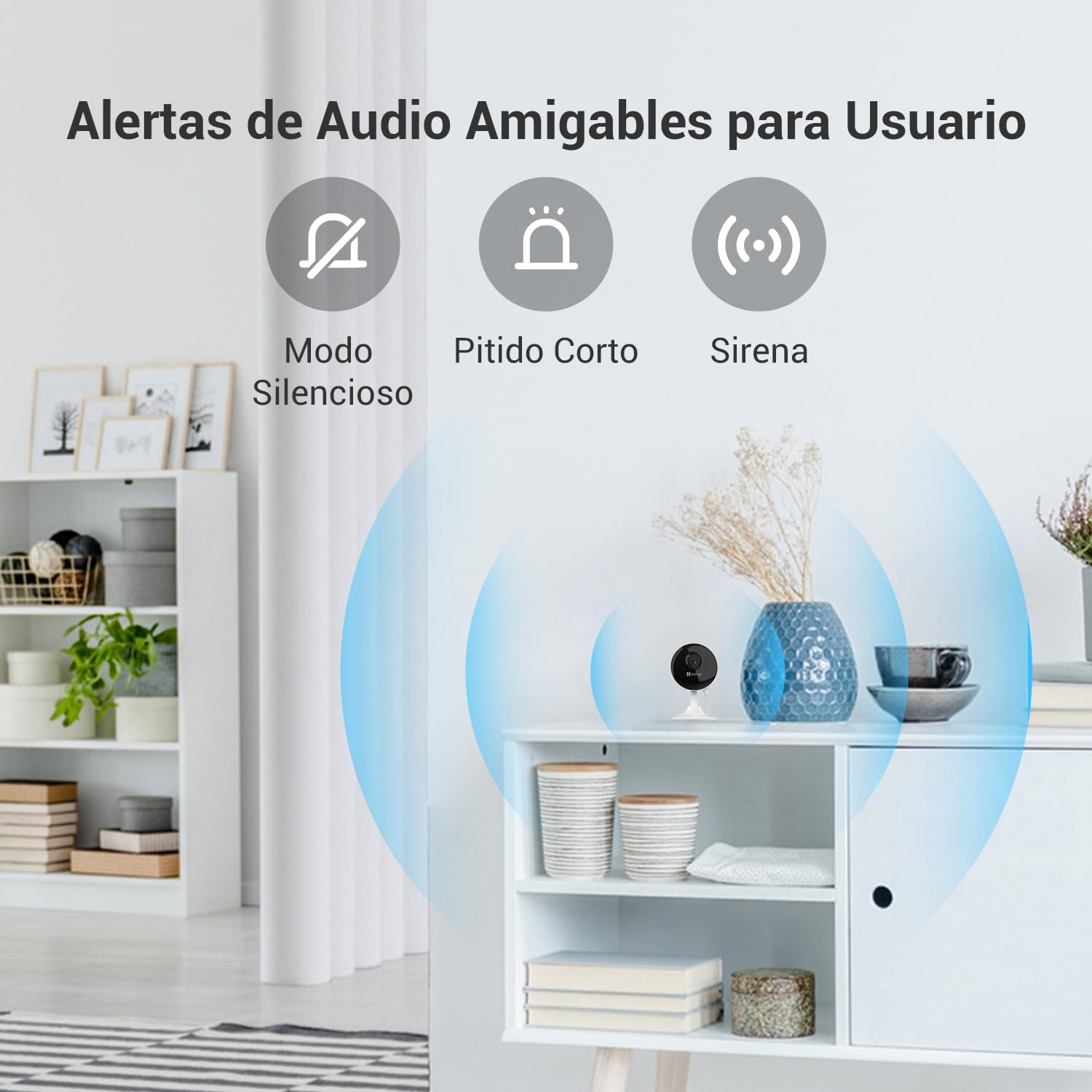 EZVIZ Kit de 2 Camaras de Vigilancia Interior 1080p IP Cámara de Seguridad con Visión Nocturna, 2.4GHz Wi-Fi Detección de Movimiento, Audio Bidireccional, Monitor de Bebé, C1C 2PK