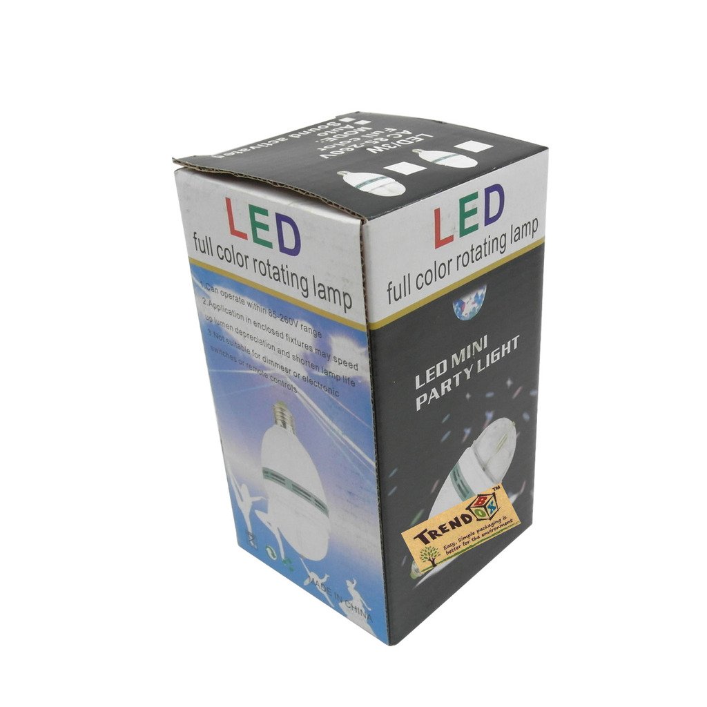 TrendBox Lámpara Bombilla E27 3W llevó Auto rotación de la bola de cristal a todo color del partido del mini Ac 85-260V ahorro de energía de disco de DJ 1 Pack