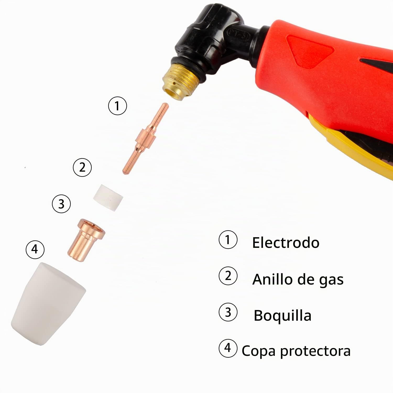 60 piezas PT-31 de boquilla de corte de plasma de aire extendido consumibles para CUT-40 CUT-50D CT-312