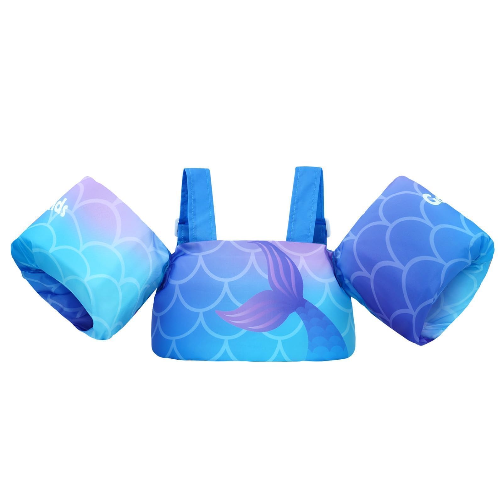 Gogokids Toddler Swimming Float Vest, Arm Bands Kids Swim Vest with Shoulder Harness Baby Floats Swimming Training Jacket for 1-6 Years / 11-30 kg Boys Girls Perfect for Pool, Learn to Swim and Beach