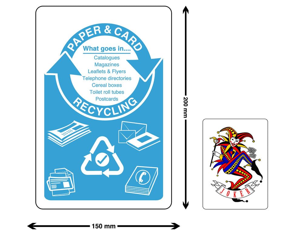 Lot Complet De 6 Panneaux De Recyclage Essentiels Pour Les Poubelles De Recyclage U2013 Autocollant Haute Adhérence (300 Mm X 200 Mm) Distance De Visualisation à Moins De 7 M