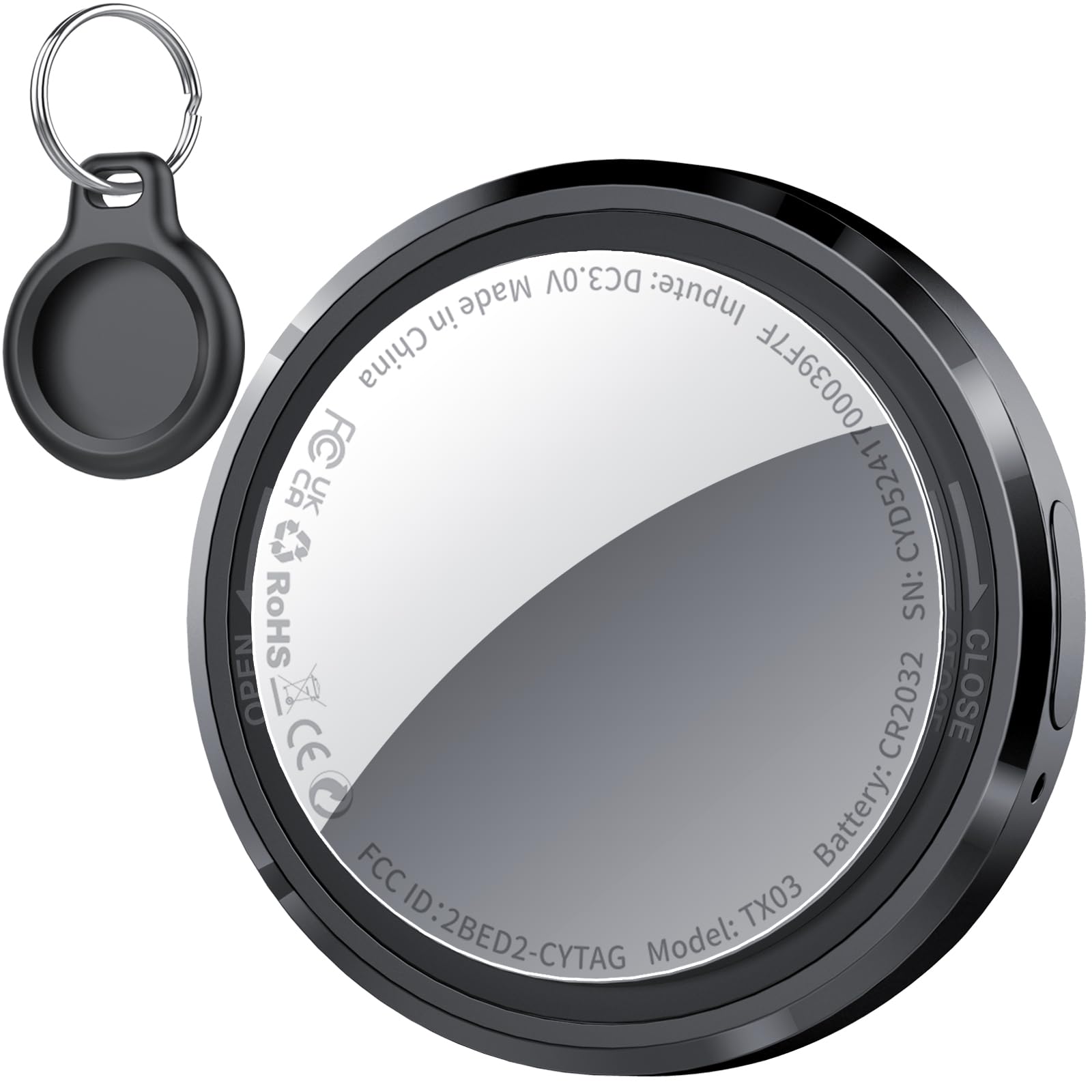 Air Tracker Tag, Smart Tag Compatibile con Apple Dov'è (Solo iOS), Localizzatore Chiavi con Custodia Protettiva/Portachiavi, Trova Oggetti per Valigie/Bagagli/Portafogli, Batteria Sostituibile 1 pezzi