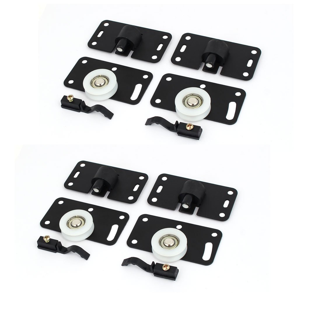 Aexit Furniture Wardrobe Cabinet Hardware Sliding Door Rollers 30mm Dia Wheels Drawer Slides 4 Set