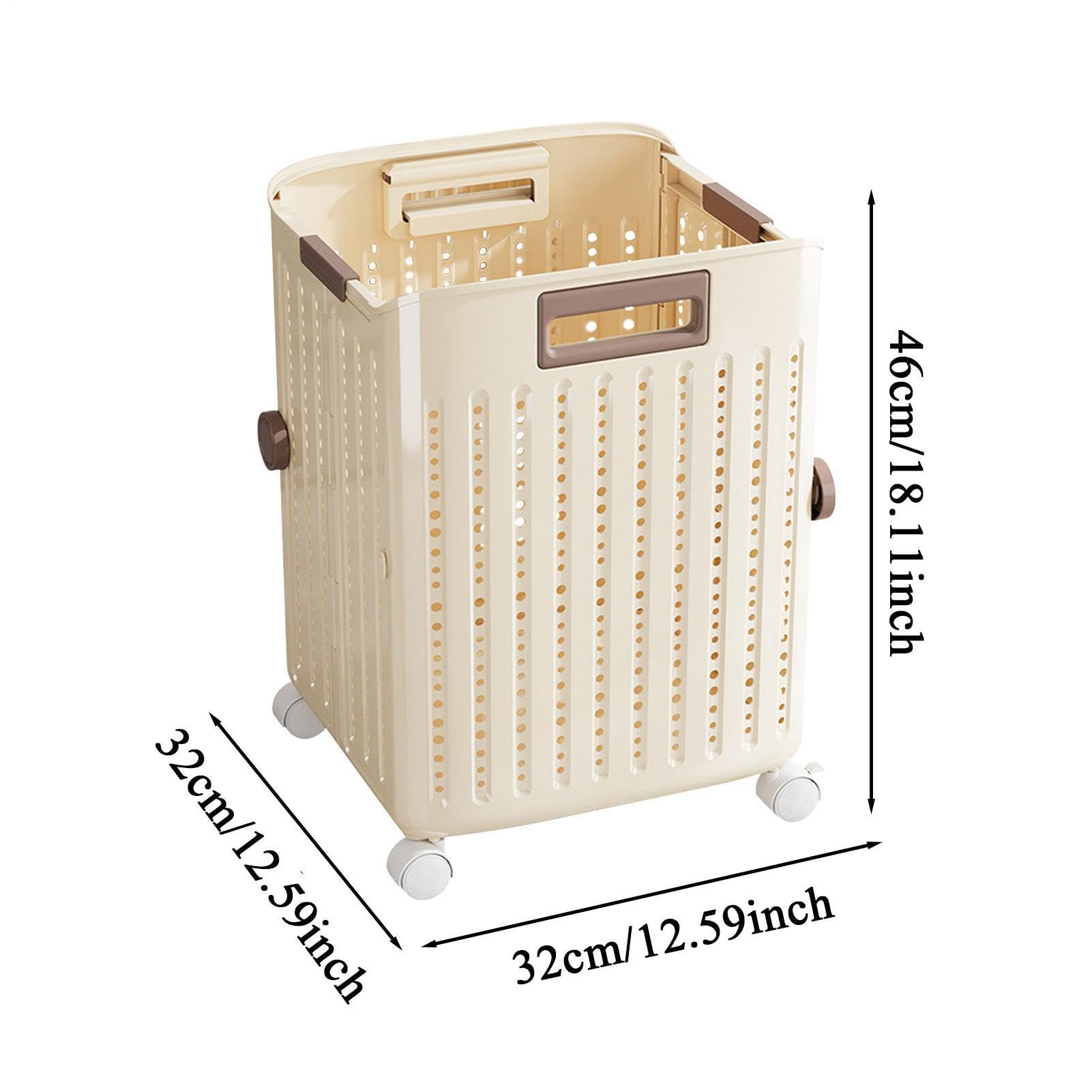 Panier à Linge Équipé de Roues | Panier à Linge Pliable Avec Roues | Cube de Rangement de Linge Pliable Pour Serrés Chambre Salle de Bain Petits Espaces