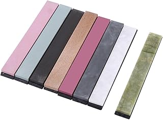 8Pcs Knife Sharpening Stone Set, Whetstone Knife Sharpener Polishing Grindstone Oilstone with Non-Slip Base for Chef Kitchen Knives Scissors, 240/400/800/1000/3000/5000/8000/10000 Grit